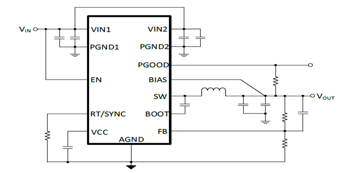 3.5V-40V输入，6A，高效同步降压型DCDC变换器